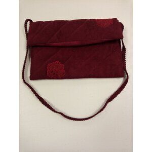Women's Red Quilted Shoulder Bag Clutch Bag